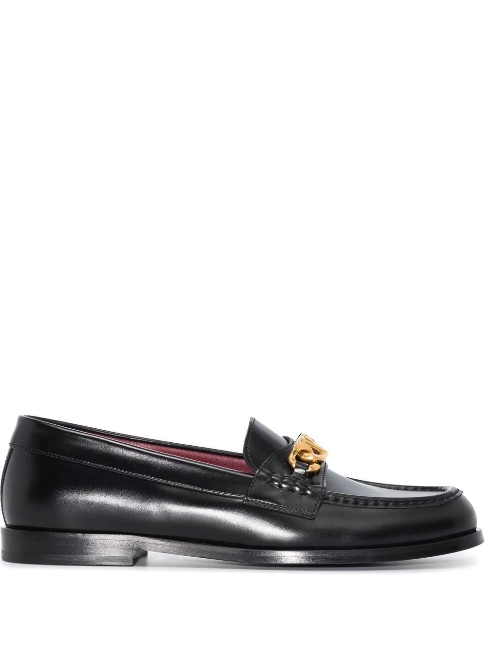 VLogo Chain leather loafers - 1