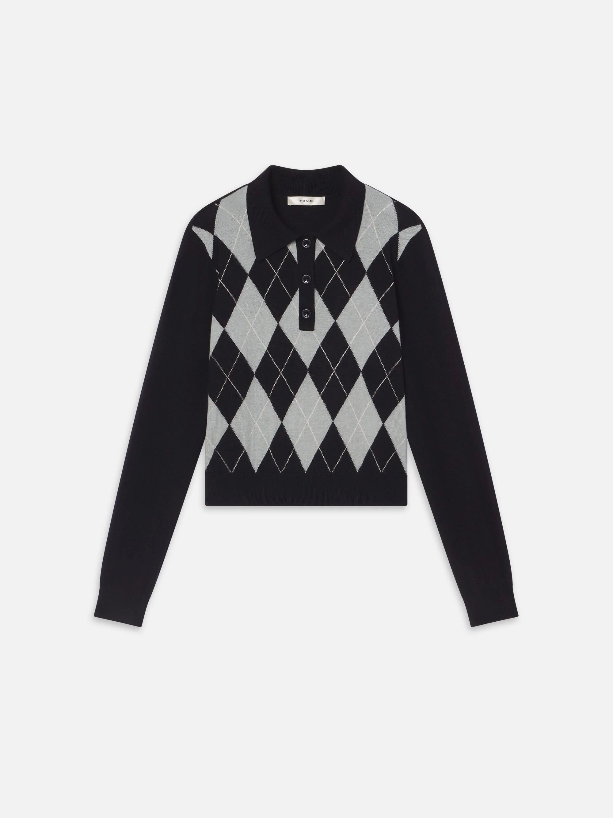 The Argyle Polo in Grey Multi - 1