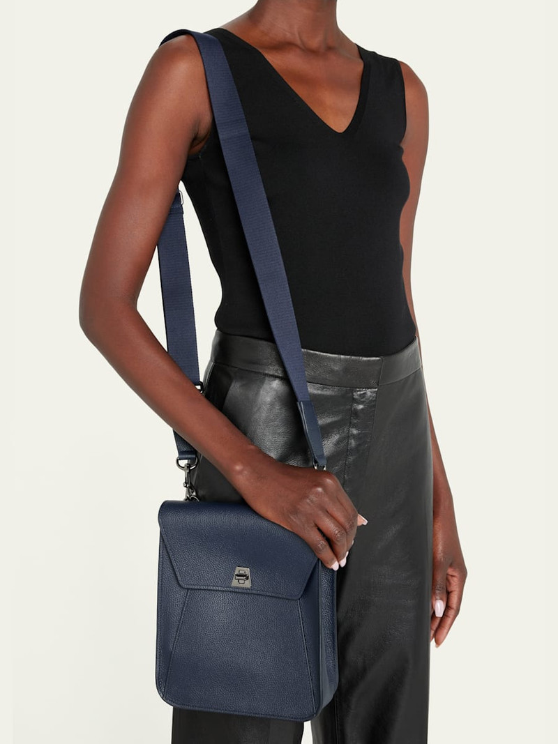 AKRIS Anouk Small Leather Messenger Bag outlook