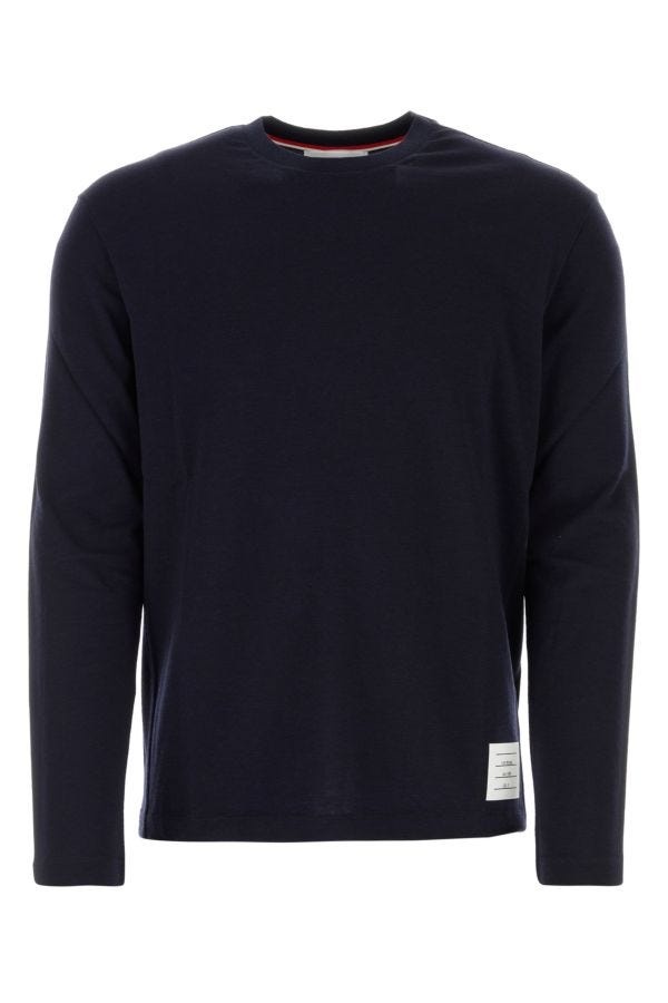 Midnight blue stretch wool t-shirt - 1