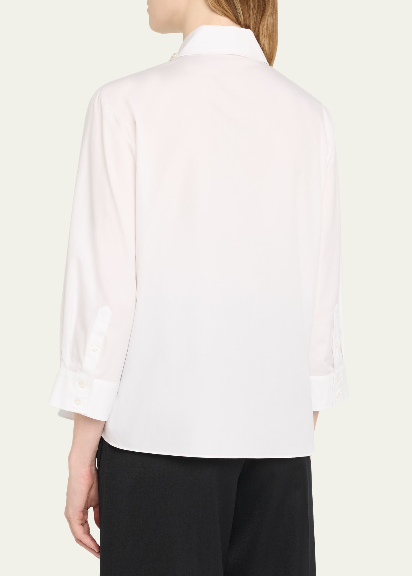 Embellished Cropped Masculine Button-Front Shirt - 3