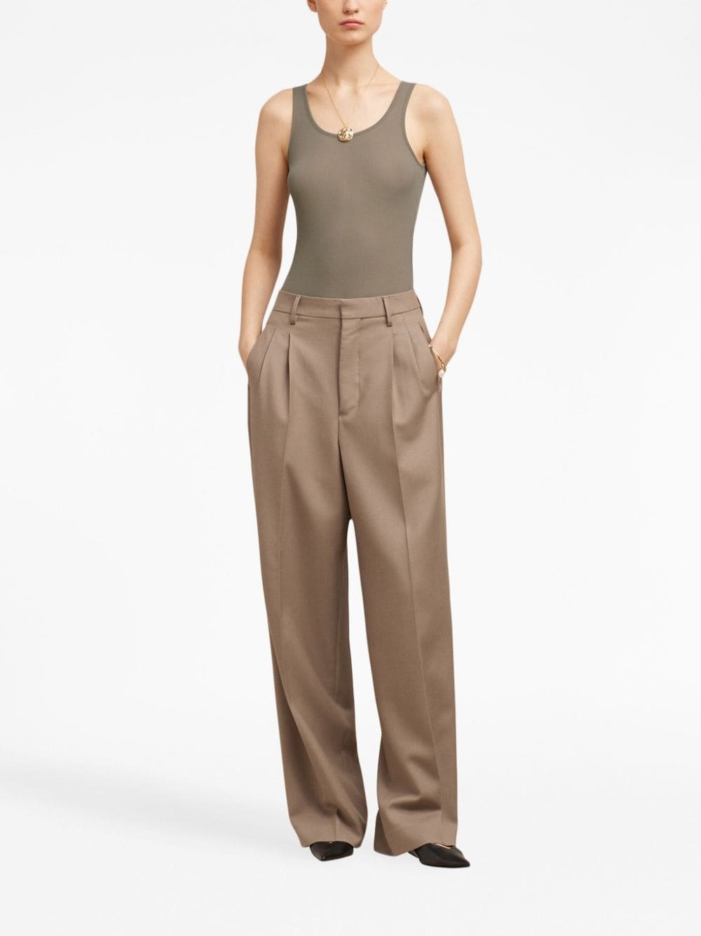 scoop-neck sleeveless tank top - 2