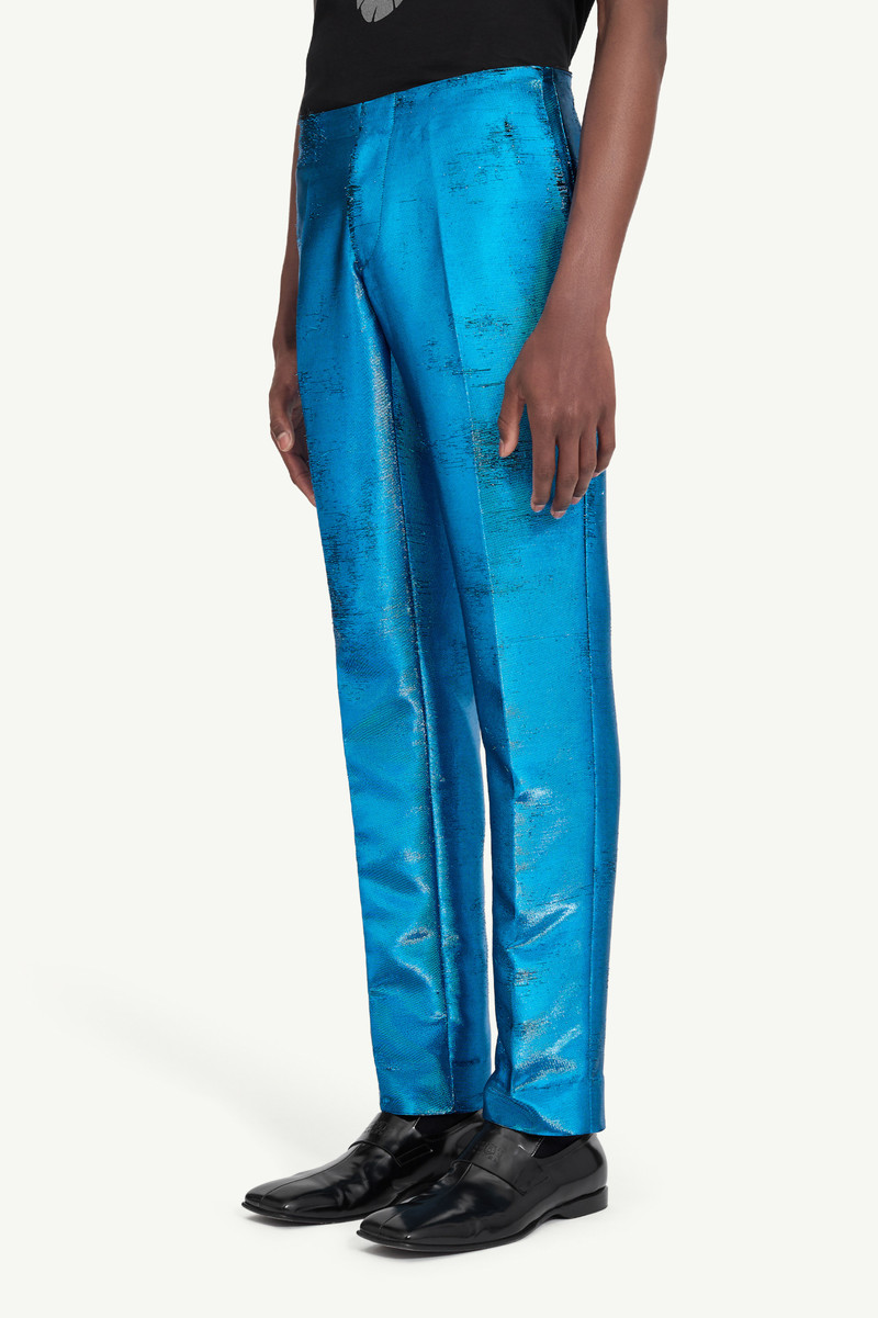 Distressed jacquard trousers 4