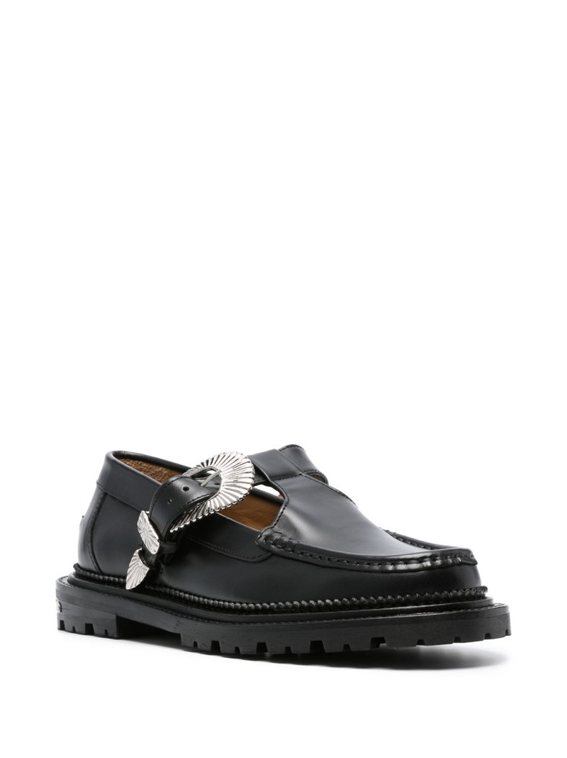 TOGA VIRILIS buckle-fastening leather loafers outlook