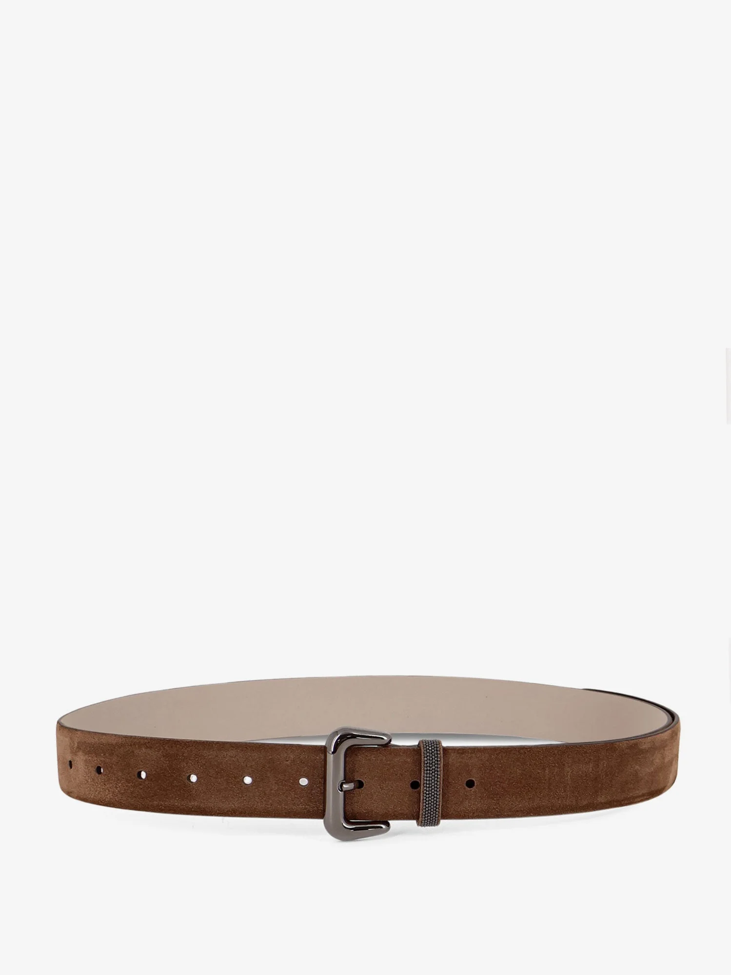 Suede Belt With Shiny Loop Detail - 1
