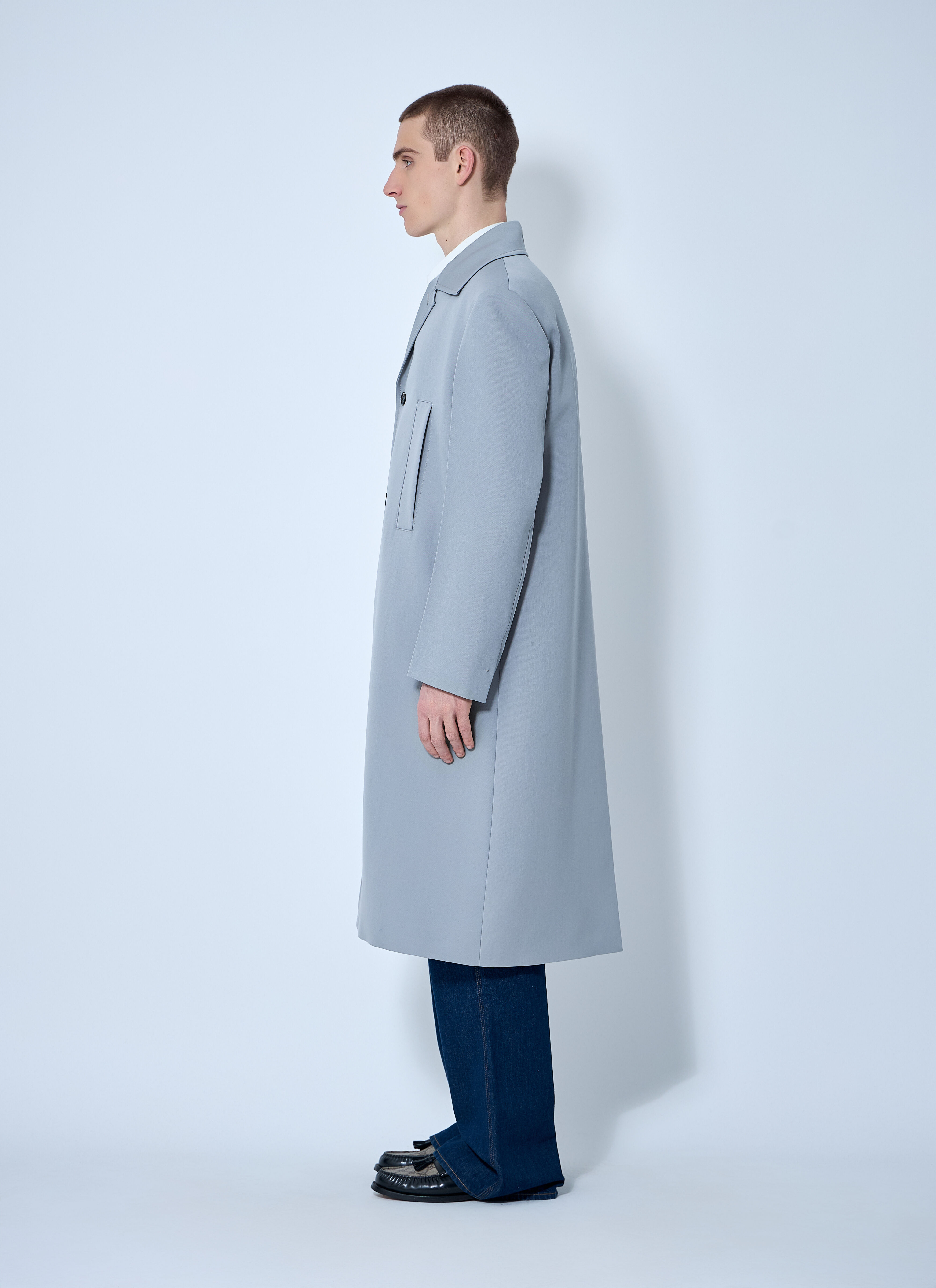 Single-Breasted Wool Coat - 3