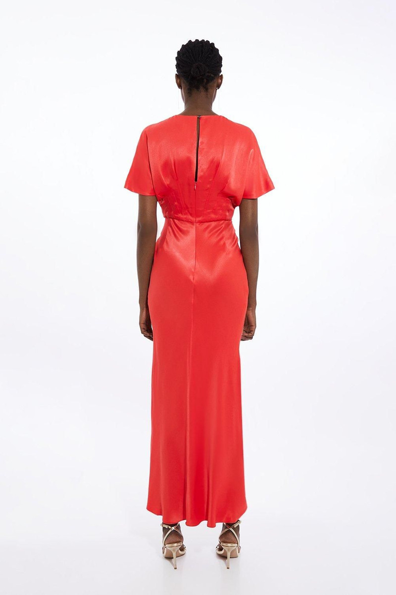 Satin Woven Crepe Maxi Dress 5