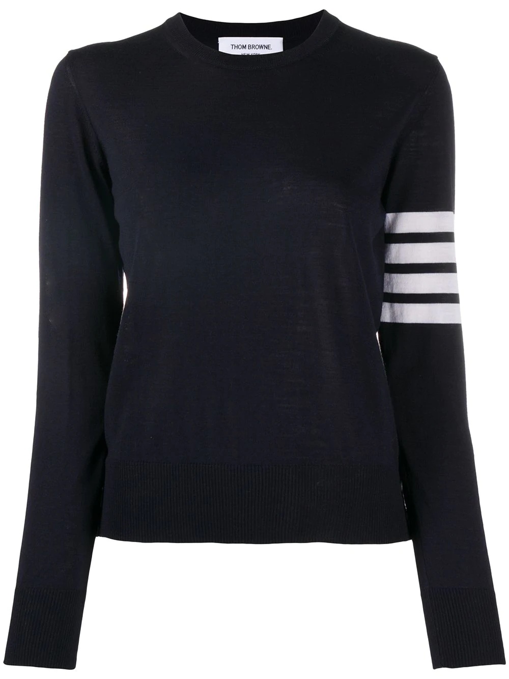 striped-sleeve merino-wool knit jumper - 1