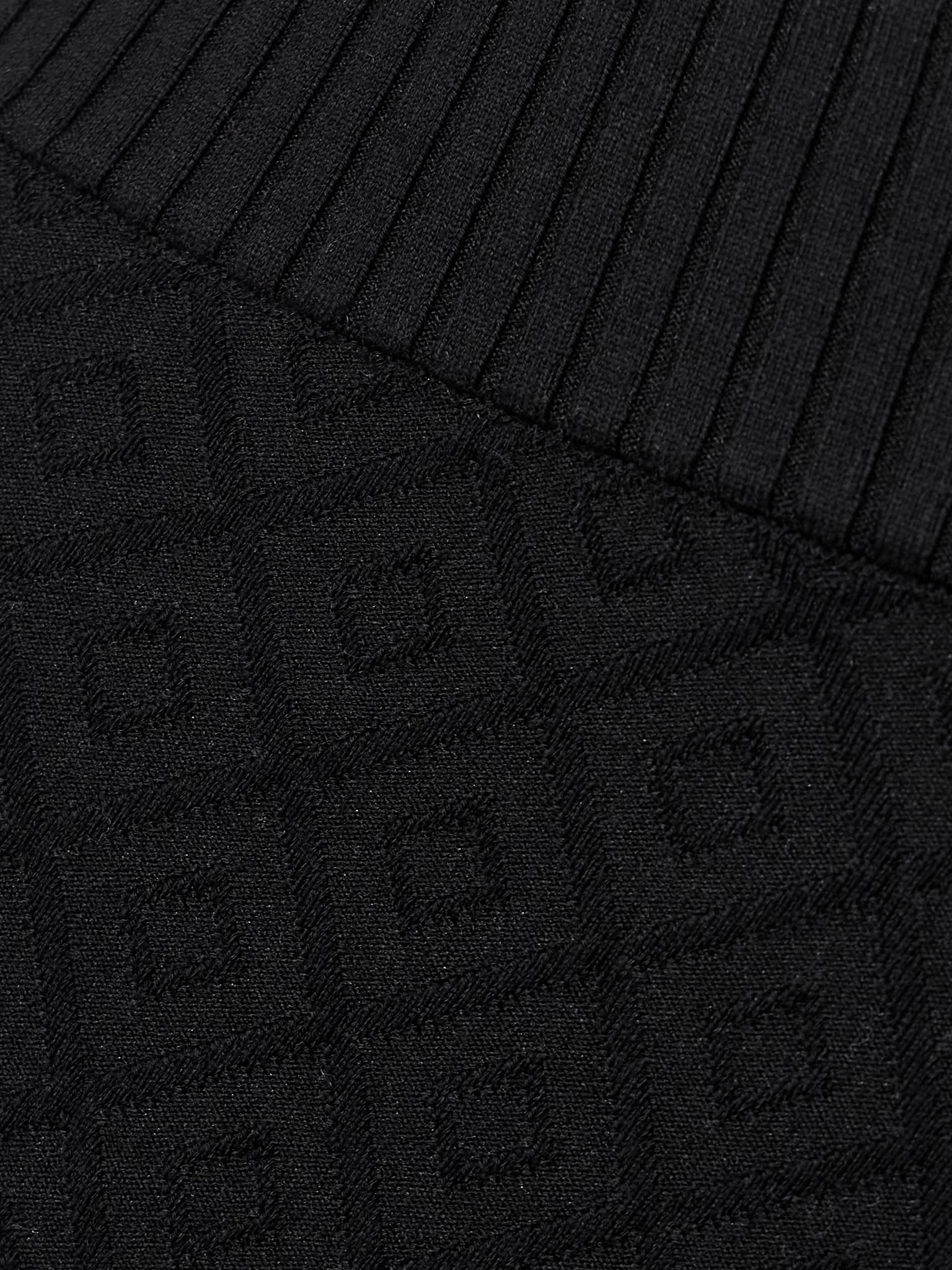 Kick It cropped cotton-blend jacquard flared pants Black - 4