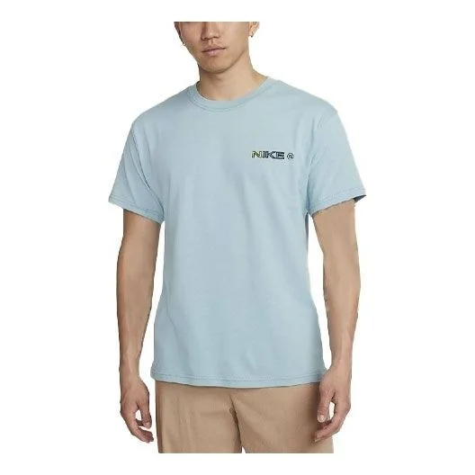 Men's Nike SS22 Back Cartoon Pattern Round Neck Short Sleeve Sky Blue T-Shirt DR7762-494 - 1
