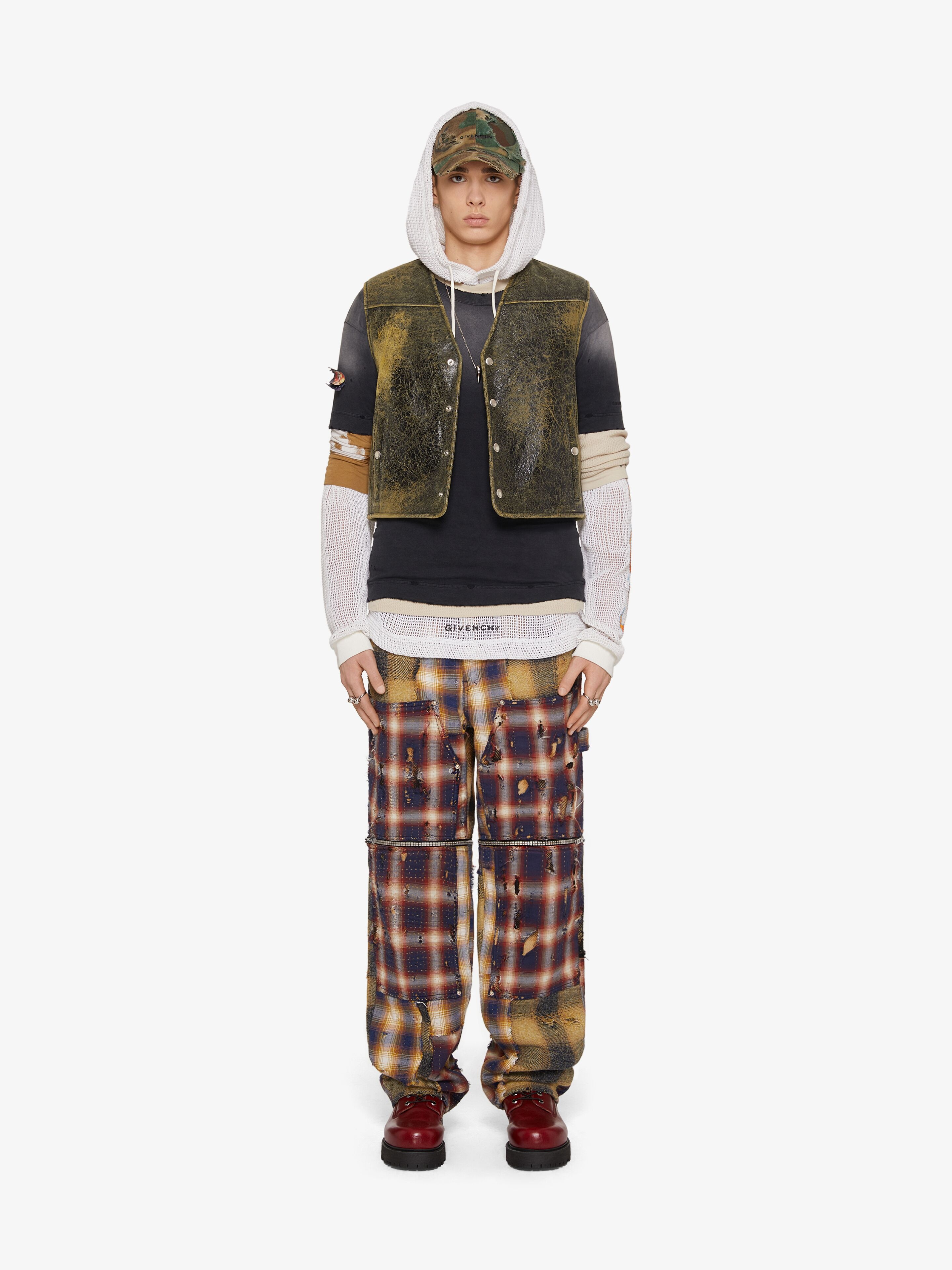 Givenchy TWO IN ONE DETACHABLE PANTS IN BORO-EFFECT DESTROYED