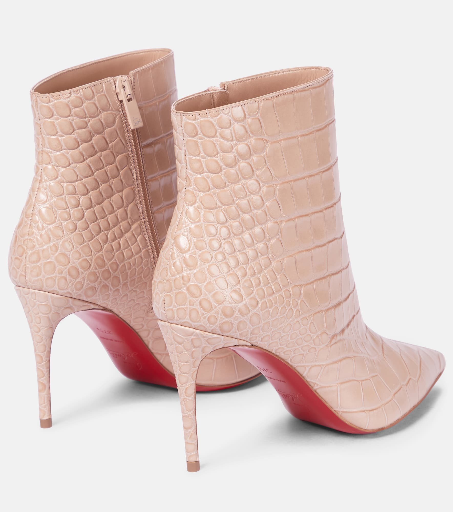 Croc-effect leather ankle boots - 3