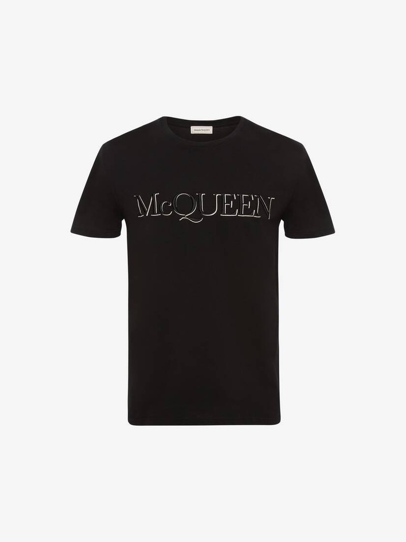 Mcqueen Embroidered T-shirt in Black Mix 1