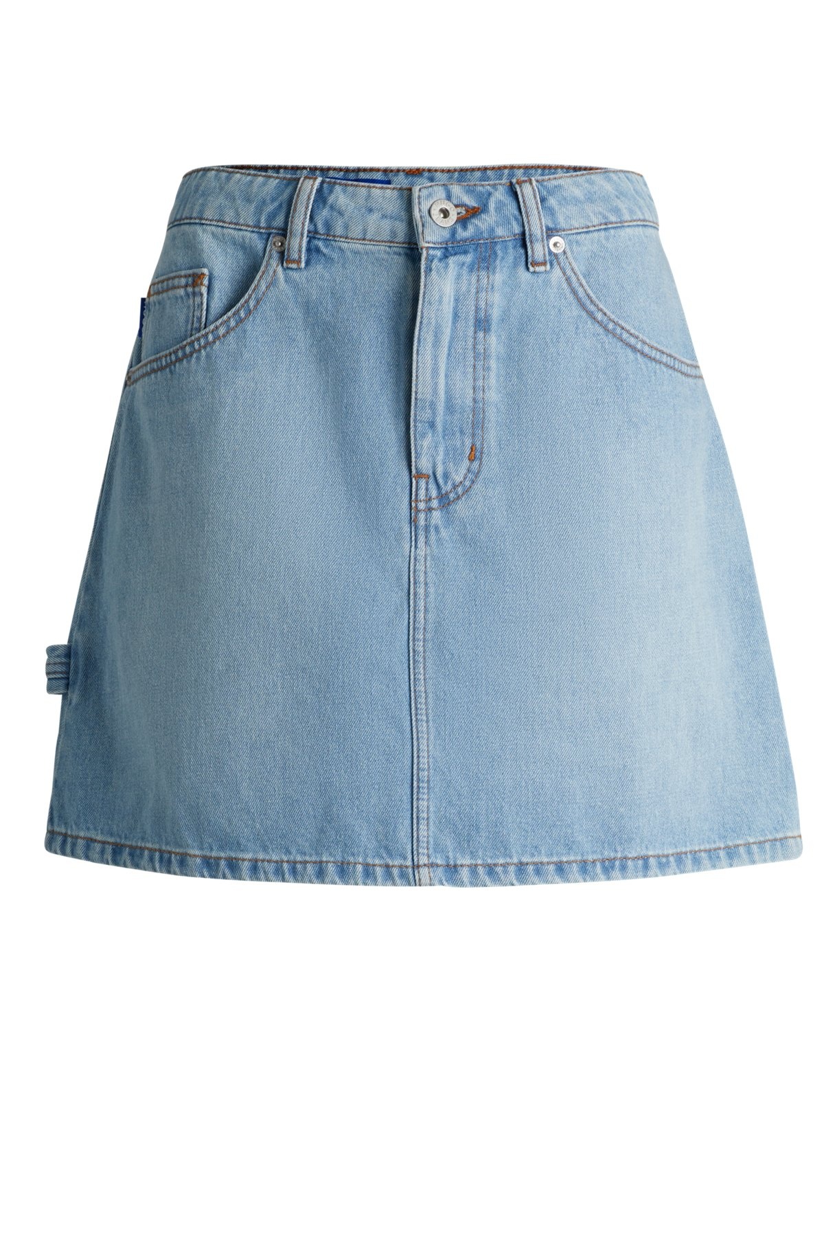 BLUE MINI SKIRT IN RIGID DENIM - 1