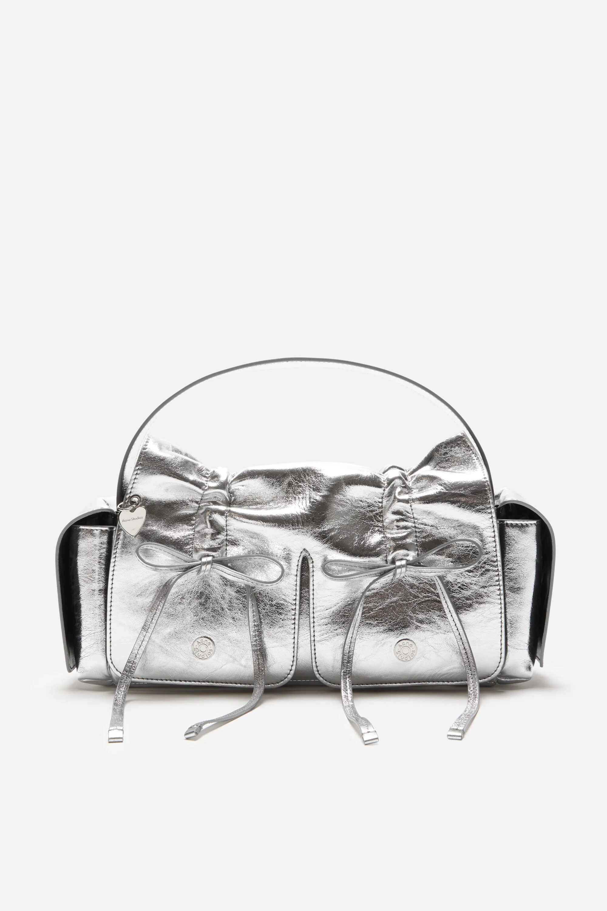 Multipocket metallic shoulder bag - Silver - 1
