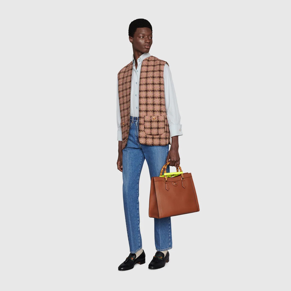Lamé check tweed vest - 2