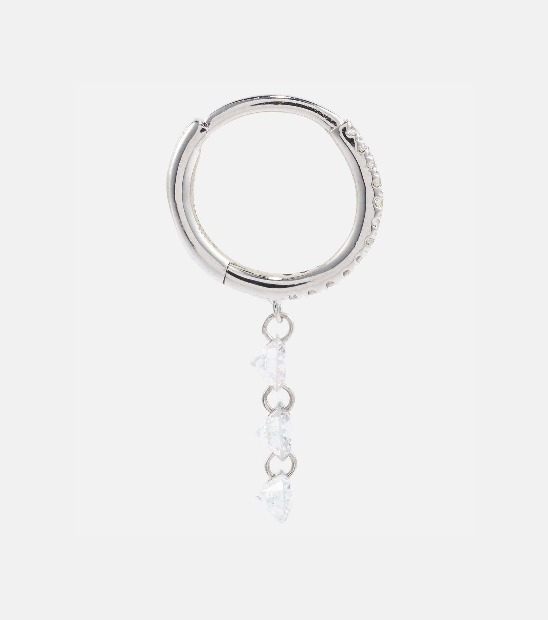 18kt gold single earring with diamonds - 4