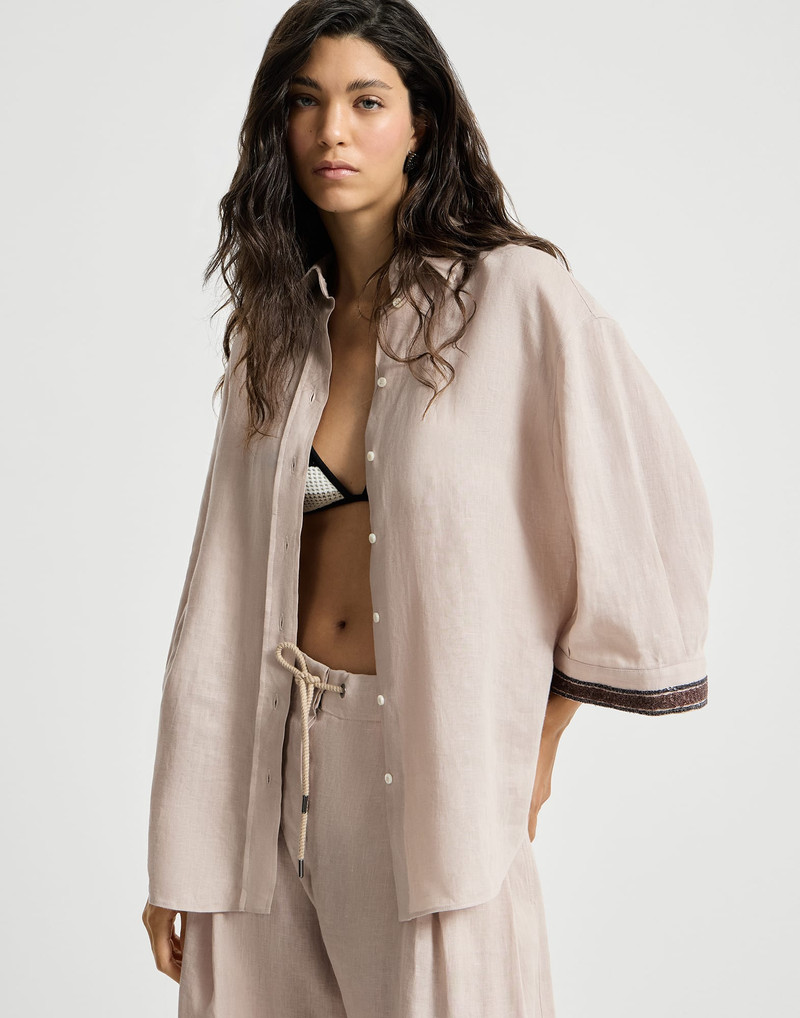 Linen shirt with dazzling cuffs 5