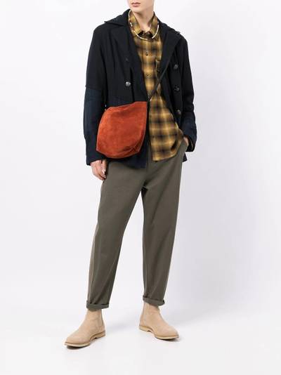 Greg Lauren patchwork double breasted blazer outlook