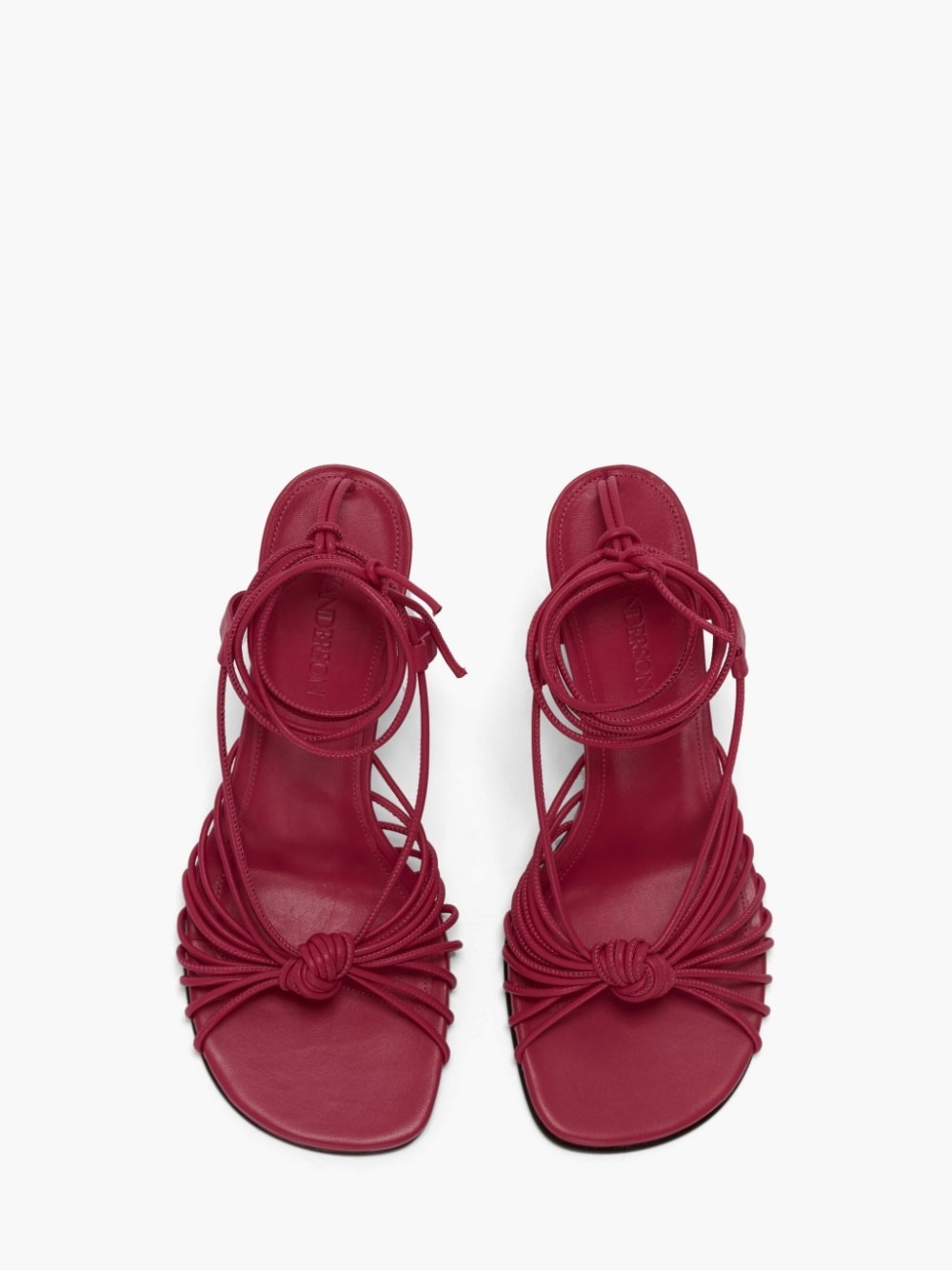 CHAIN HEEL LEATHER SANDALS - 5
