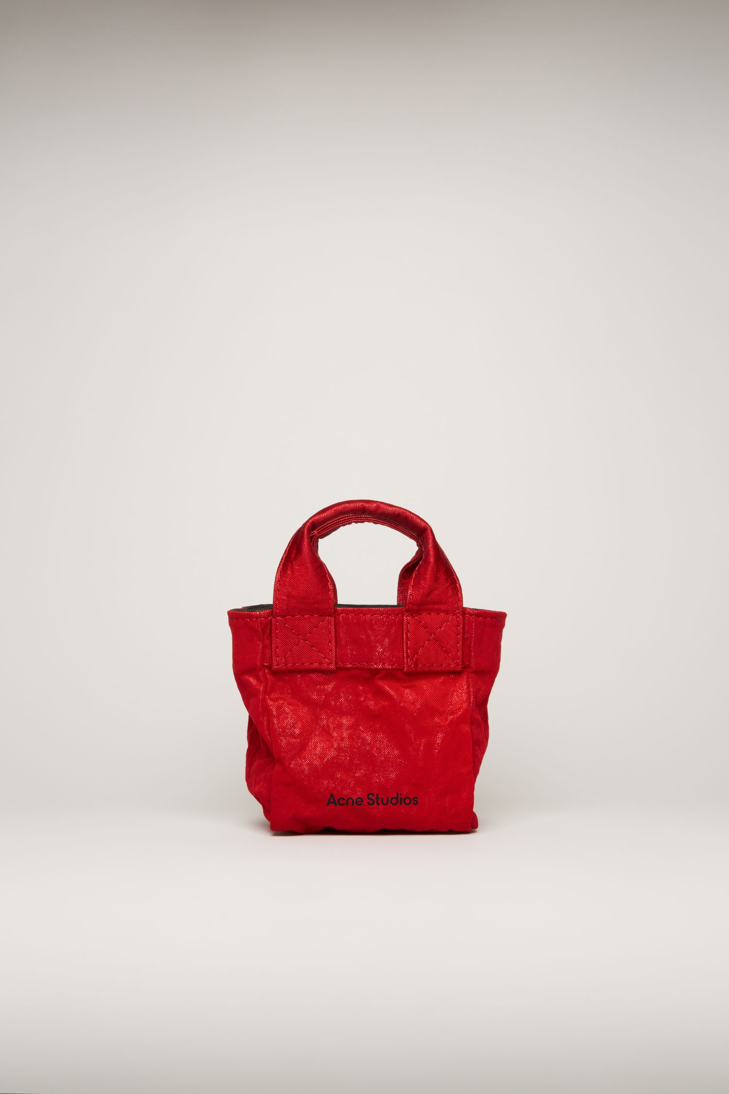 Mini crinkled tote bag dark red - 1