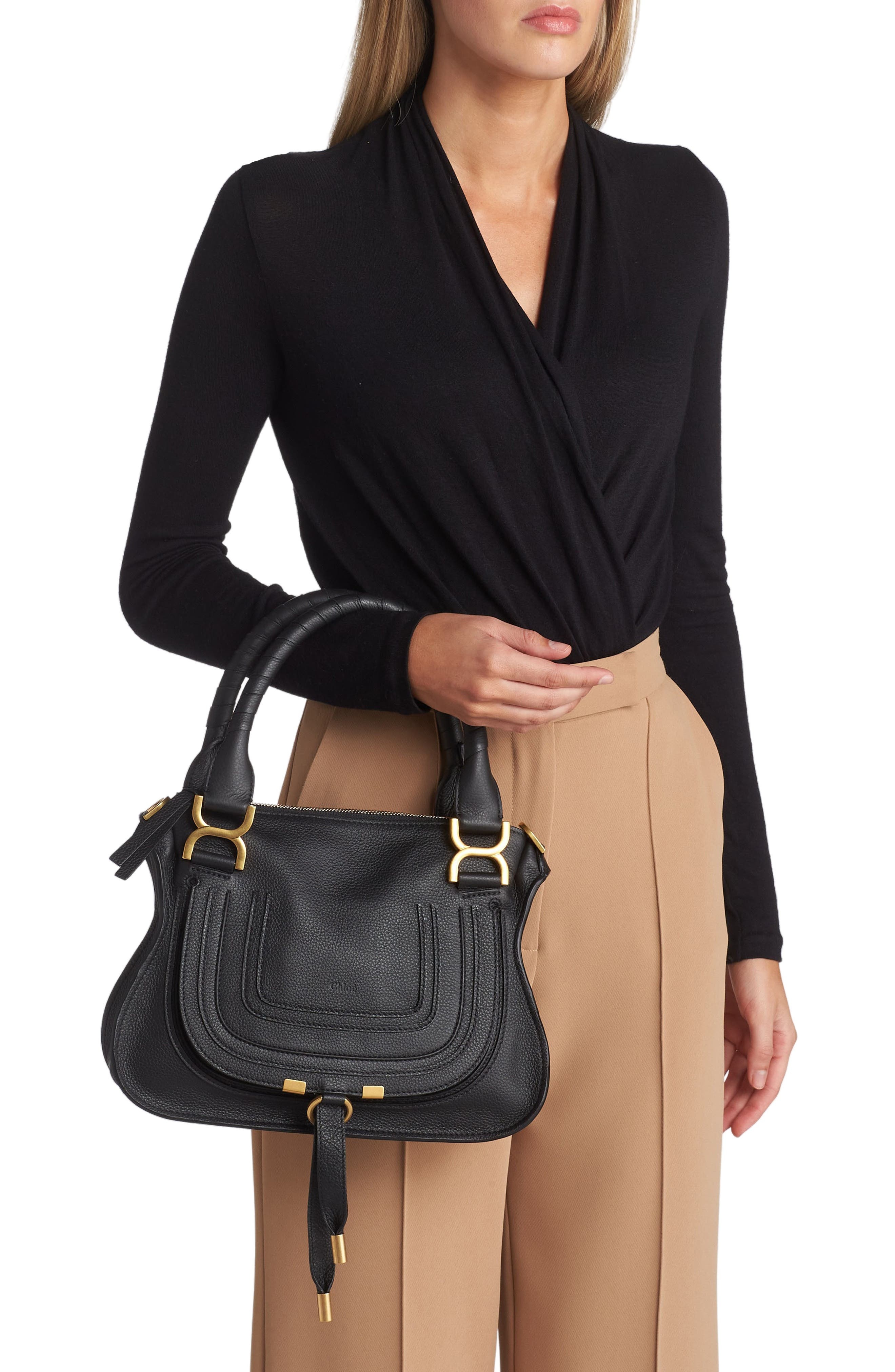 Small Marcie Leather Satchel - 3