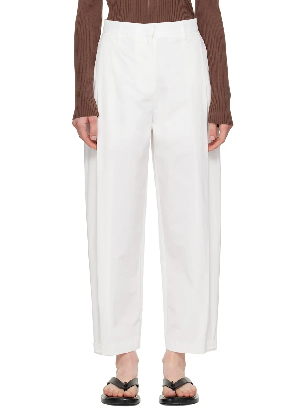 White Button Garconne Trousers - 1