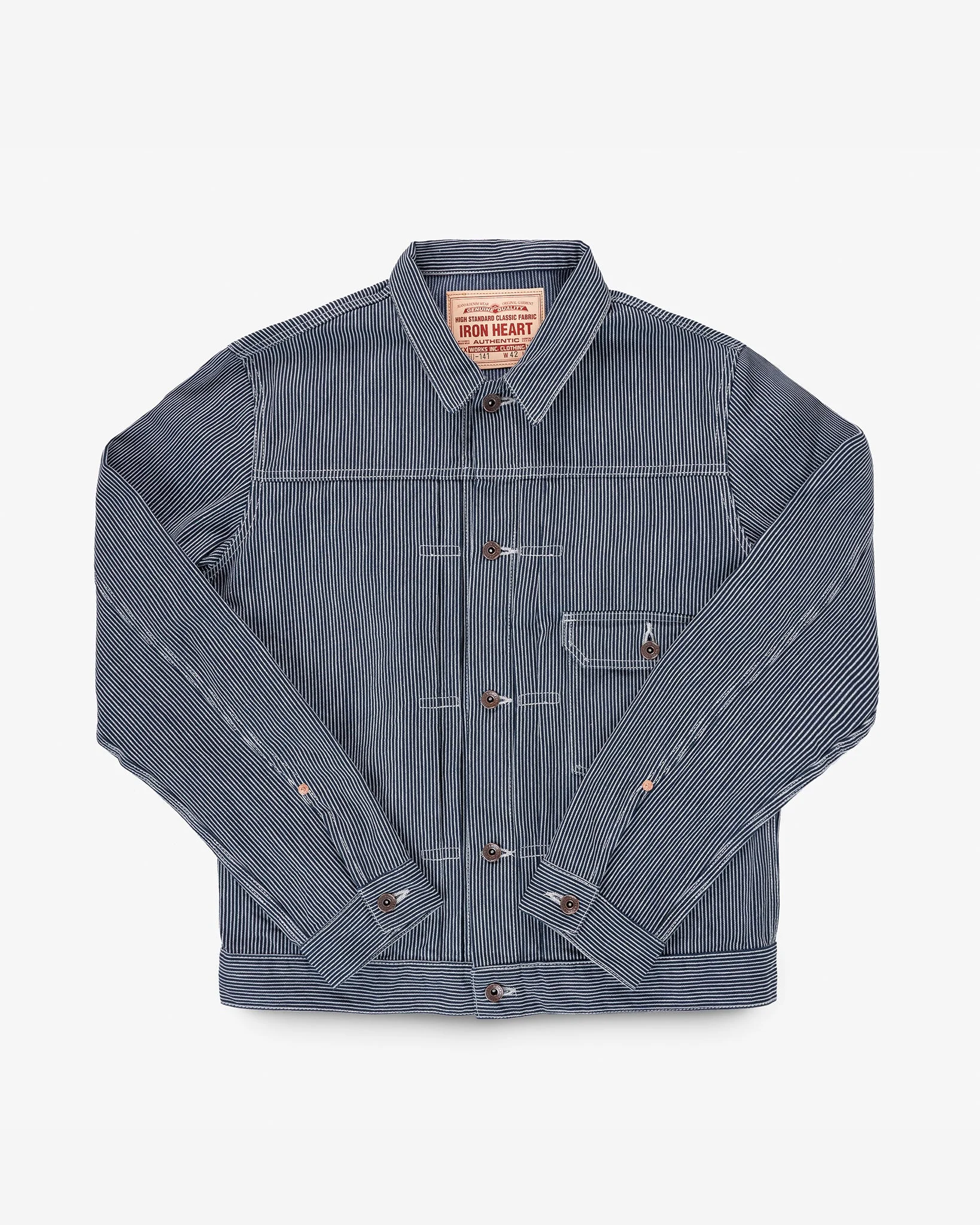 10.5OZ NARROW STRIPE HICKORY TYPE I - INDIGO - 1