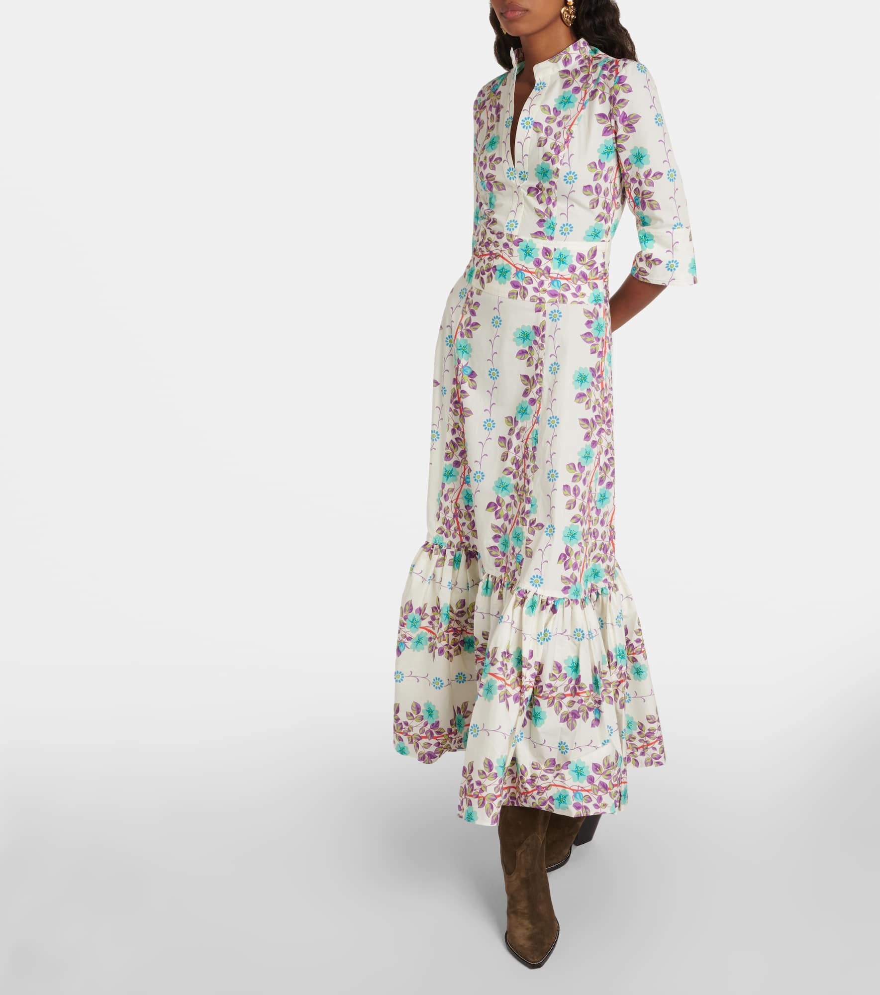 Printed cotton shirt dress - 2