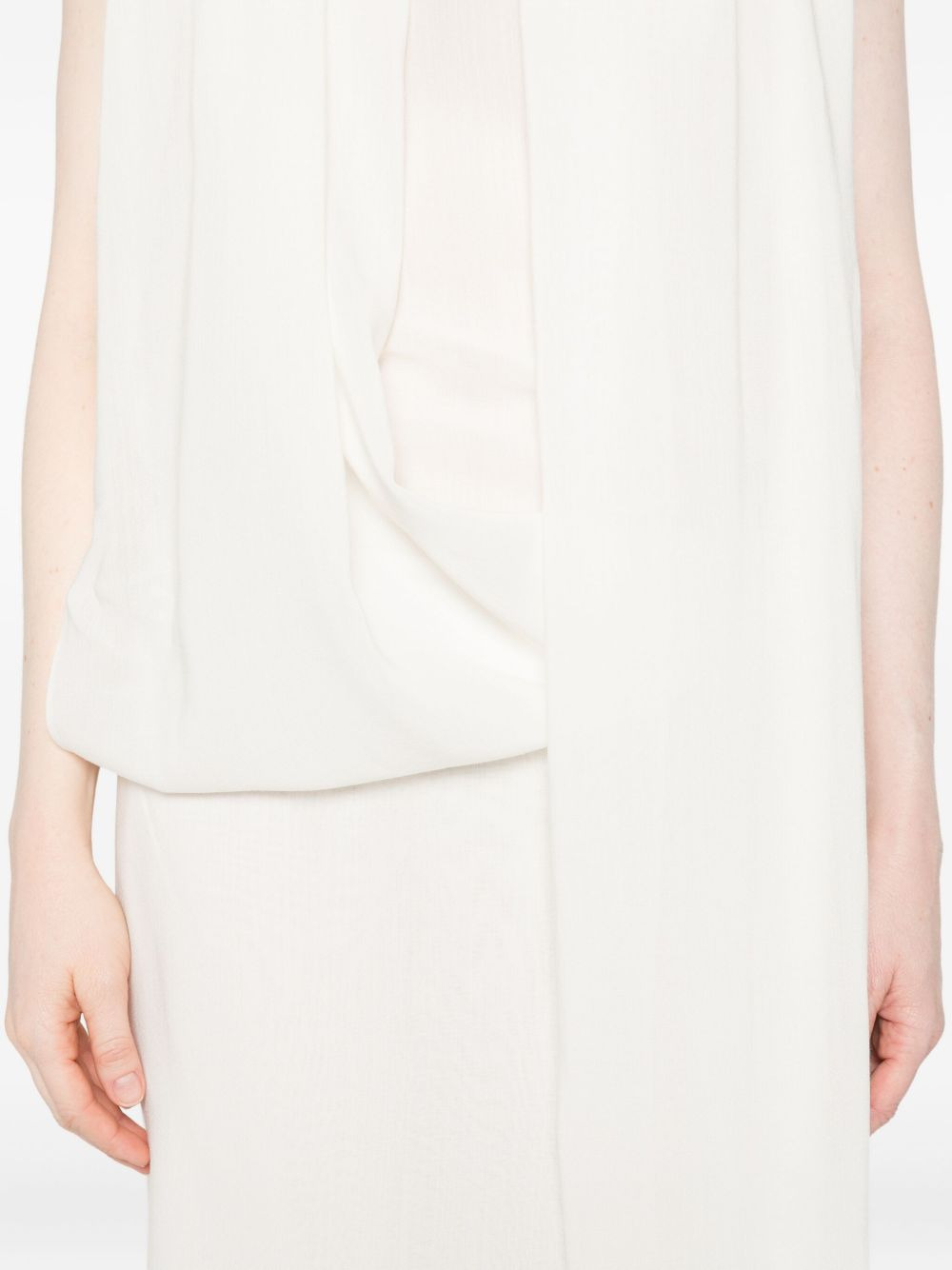 frayed-edge draped dress - 5