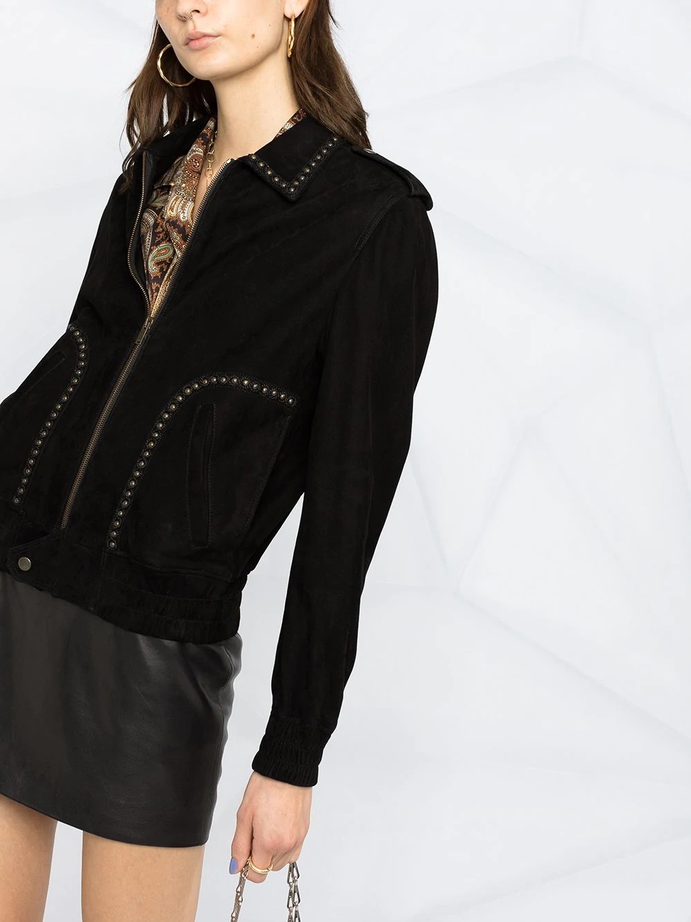 studded collared jacket - 3