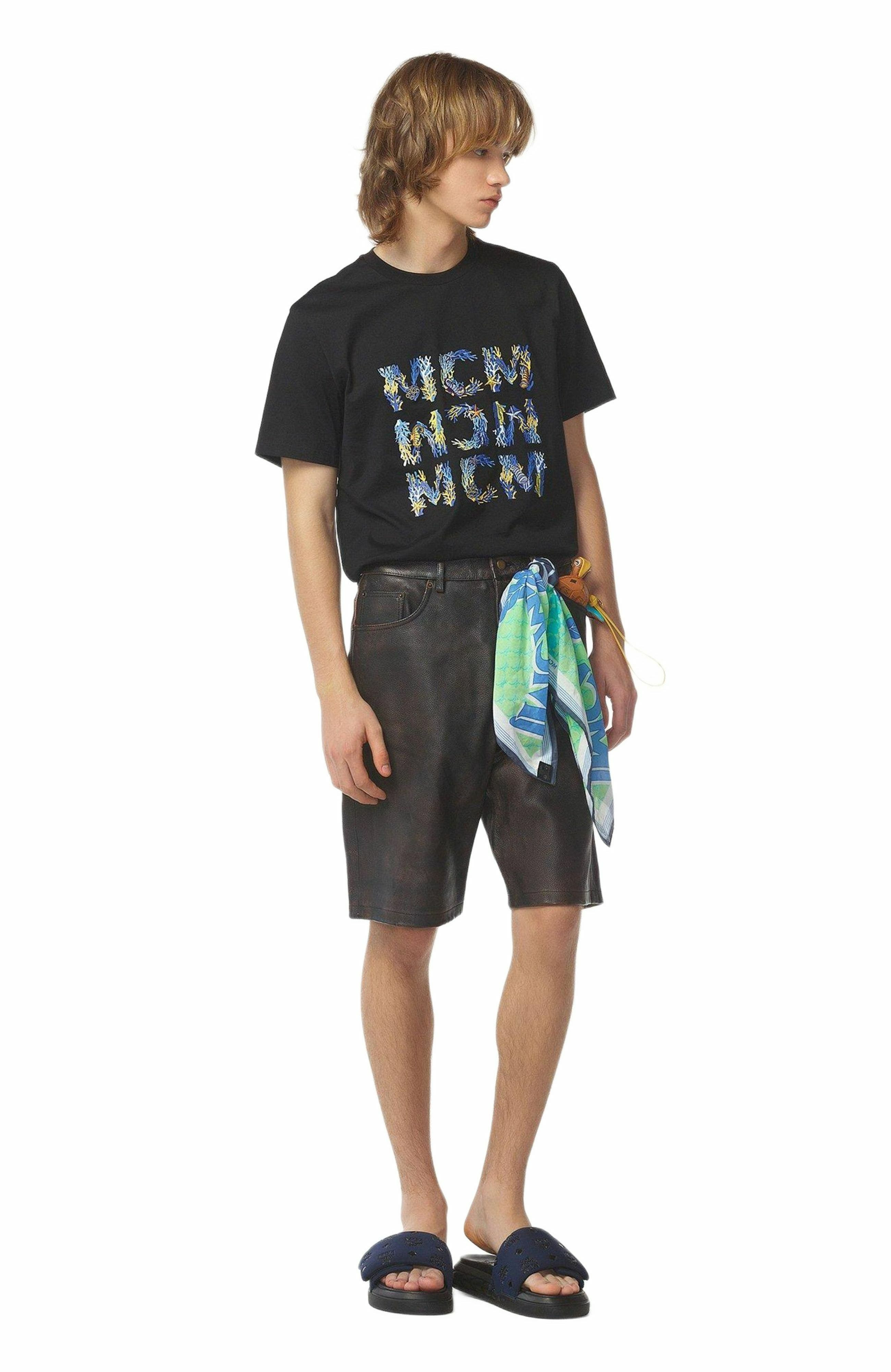 MCM Aquatic Logo T-Shirt in Organic Cotton in Black at Nordstrom - 4
