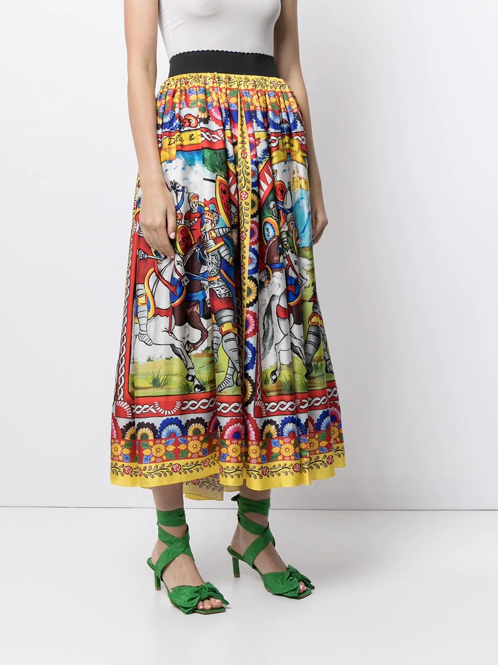 Carretto print midi skirt - 3