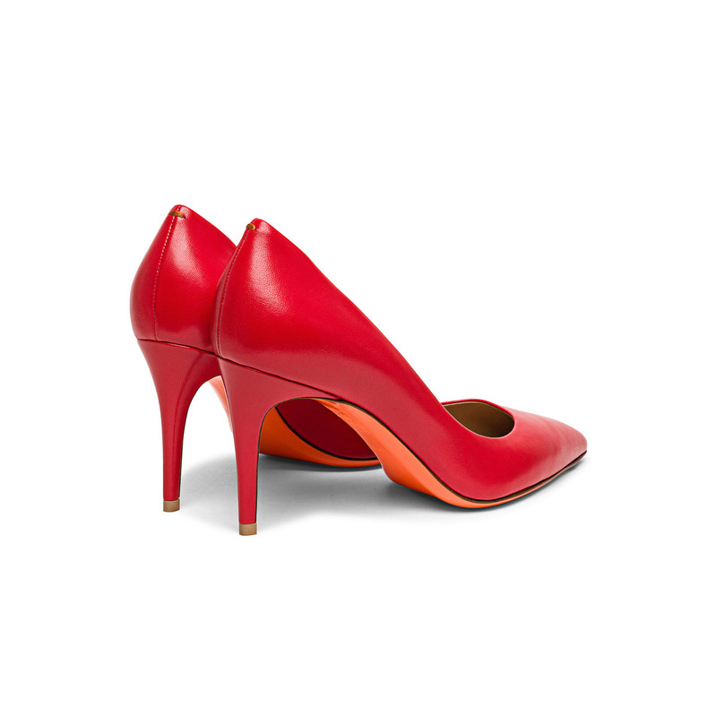 Women's red leather high-heel pump 3