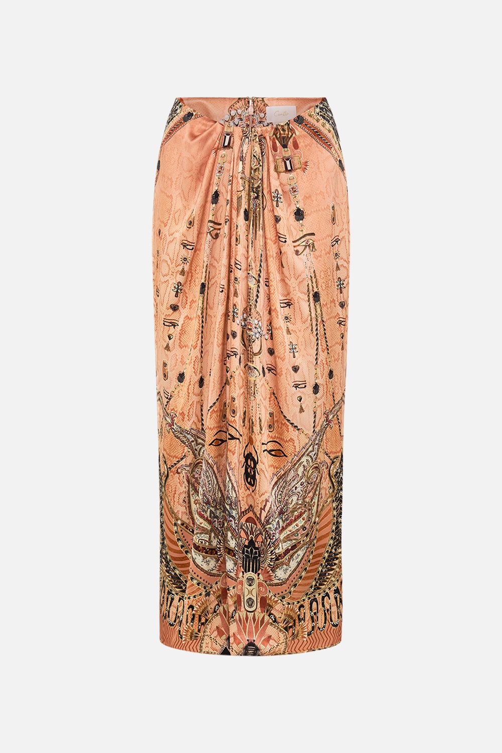DRAPE FRONT SKIRT WITH SPLIT - 1