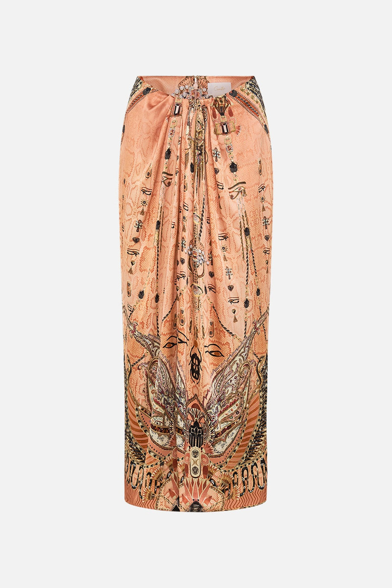 DRAPE FRONT SKIRT WITH SPLIT 1