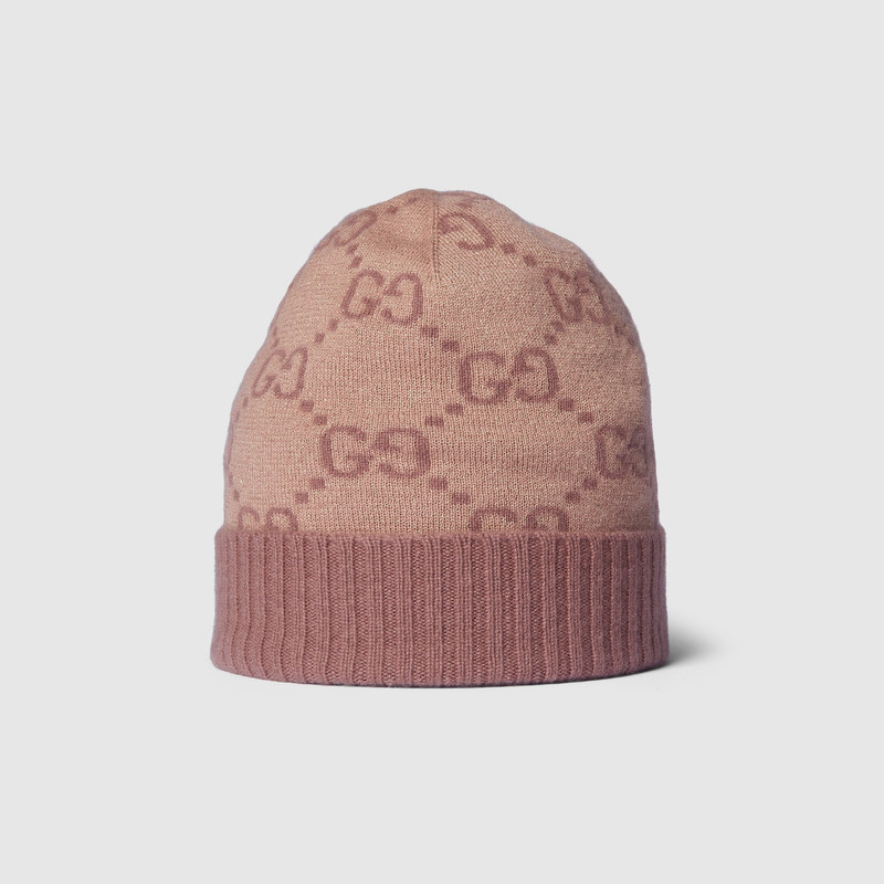 GUCCI GG cashmere lamé jacquard hat outlook