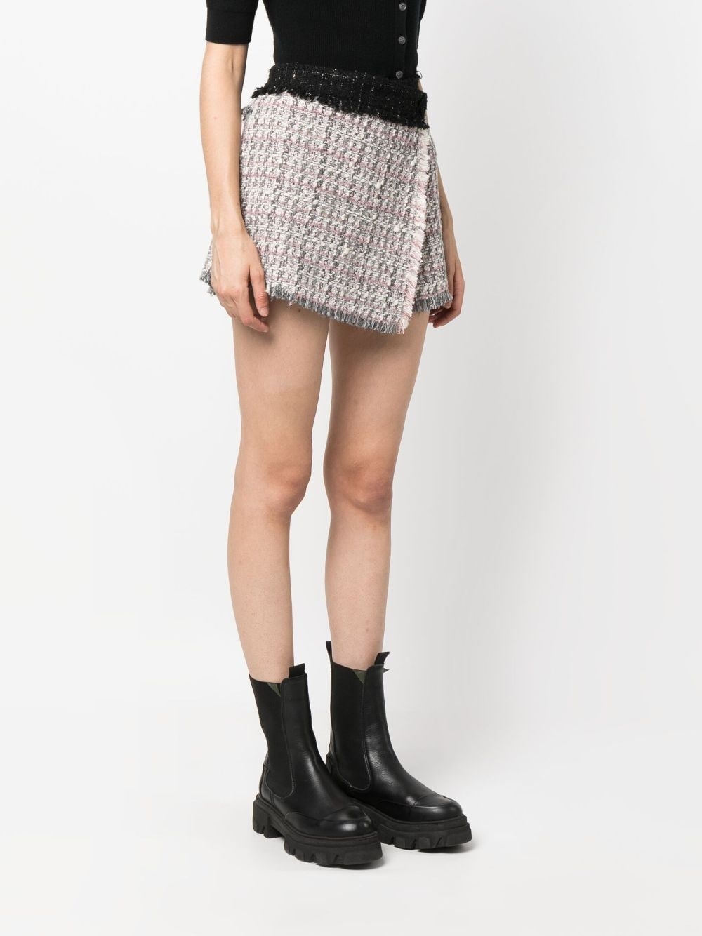 wrap-front tweed skorts - 3