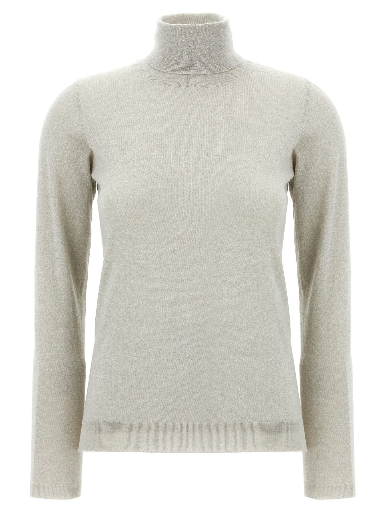 Lurex Turtleneck Sweater, Cardigans White - 1