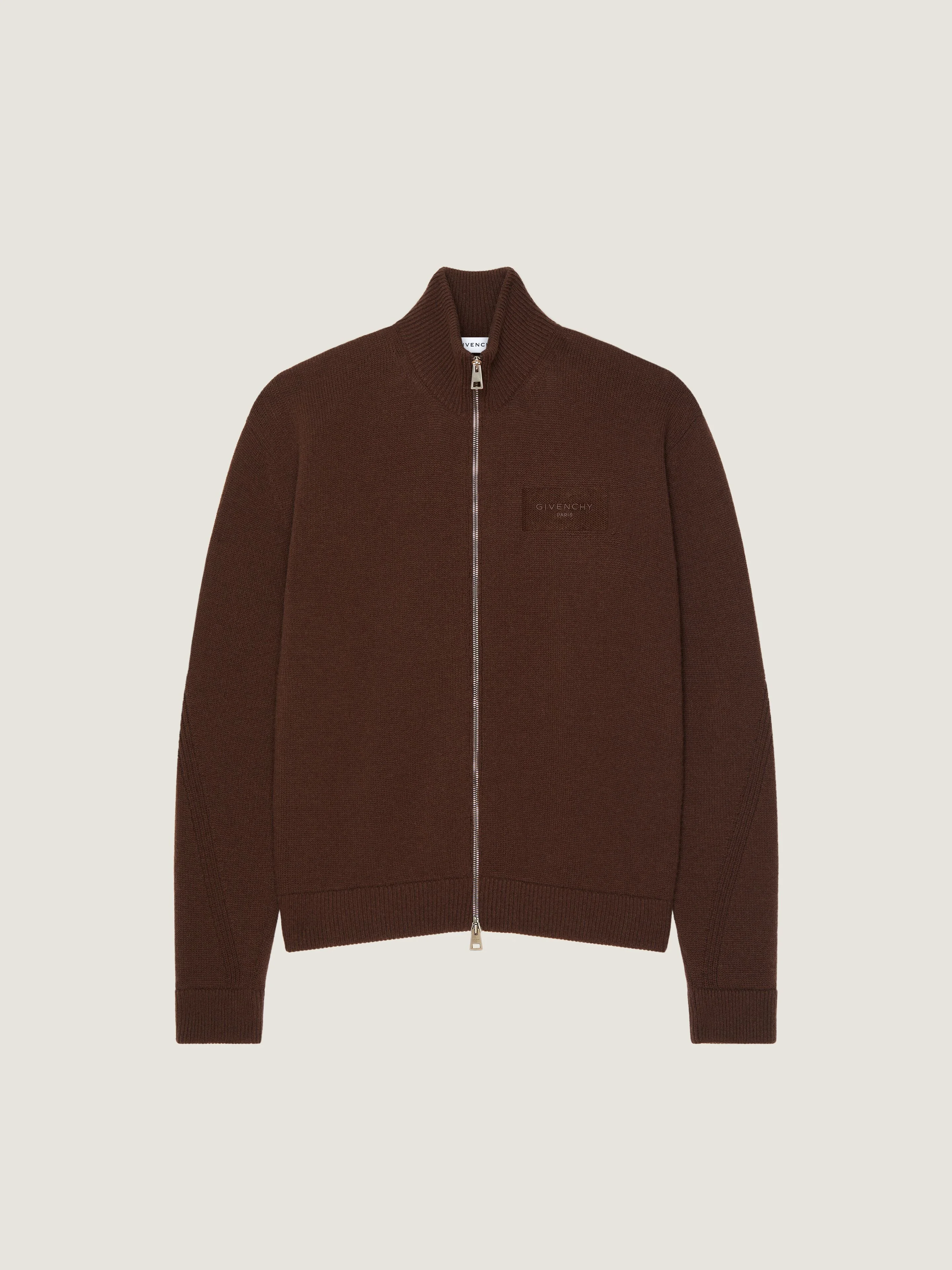 COUTURE SEAM ZIPPED CARDIGAN IN WOOL AND CASHMERE - 1
