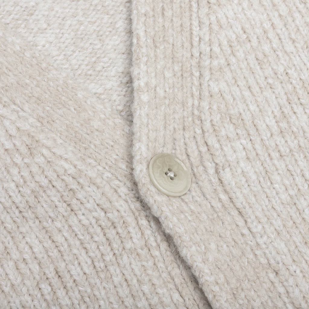 WOOL BLEND CARDIGAN - LIGHT TAUPE - 3