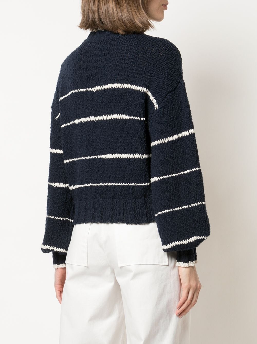 stripe pouf-sleeve jumper - 4