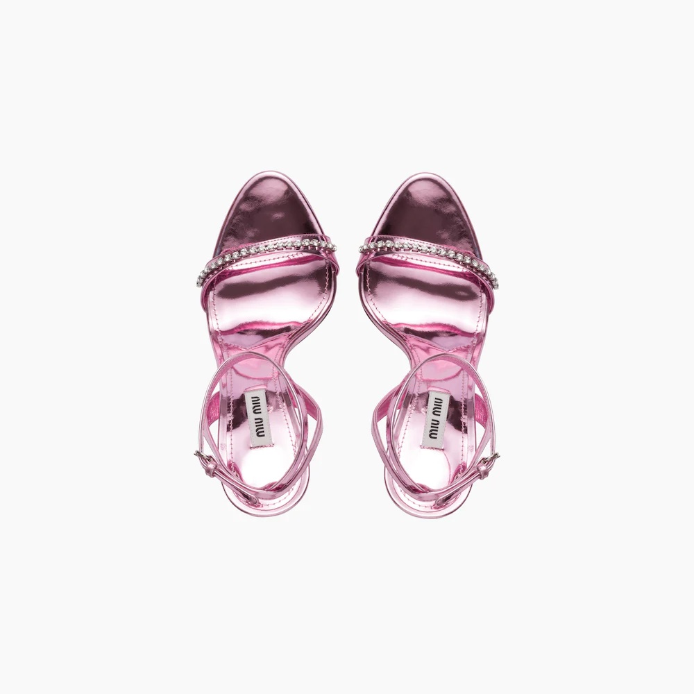 Metallic leather sandals - 4