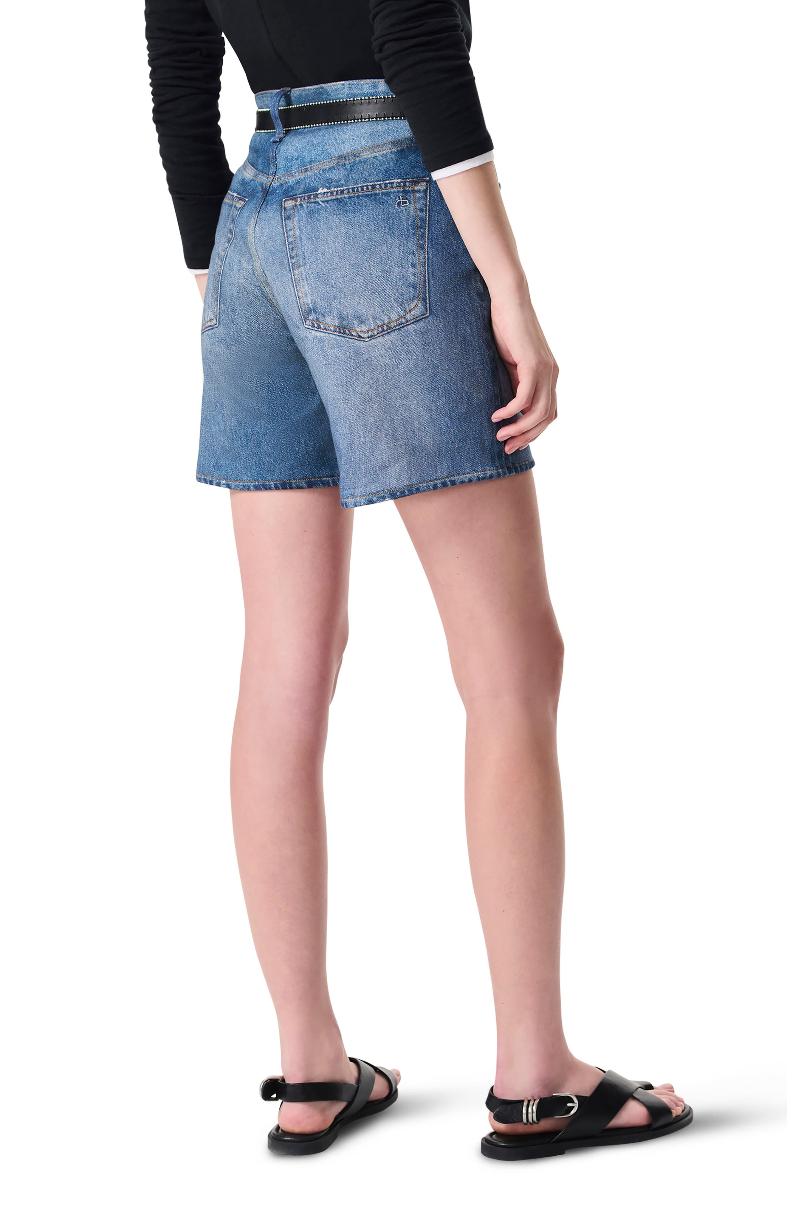rag & bone Miramar Kaia High Waist Cotton Terry Shorts in Cosmos at Nordstrom - 2
