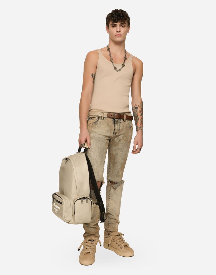 Overdyed skinny fit stretch jeans with rips - 5