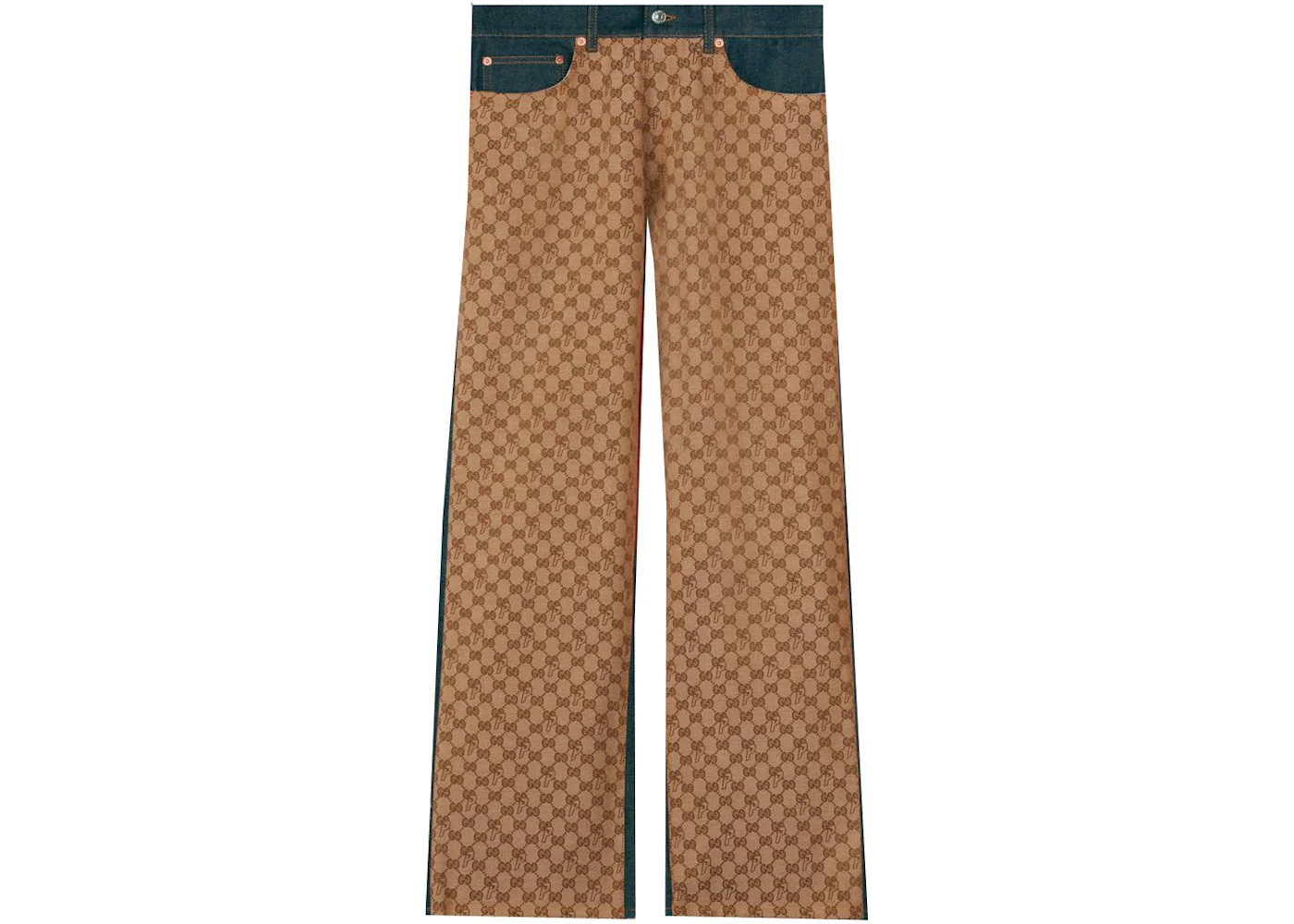 Palace x Gucci GG-P Pattern Baggy Jean Dark Blue Denim - 1