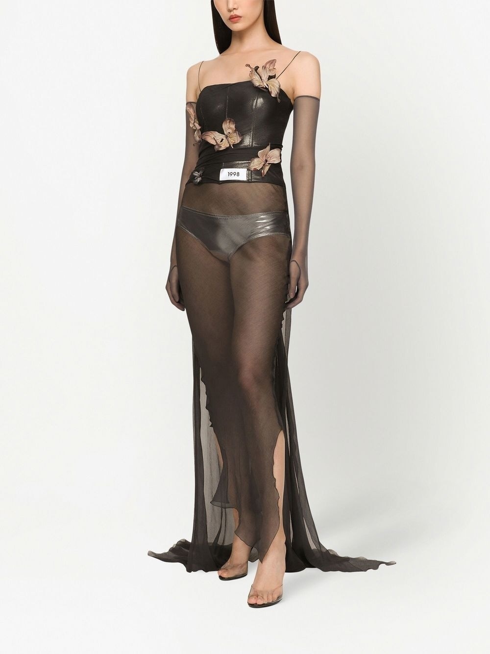KIM DOLCE&GABBANA appliqué detail contrasting-panel dress - 3