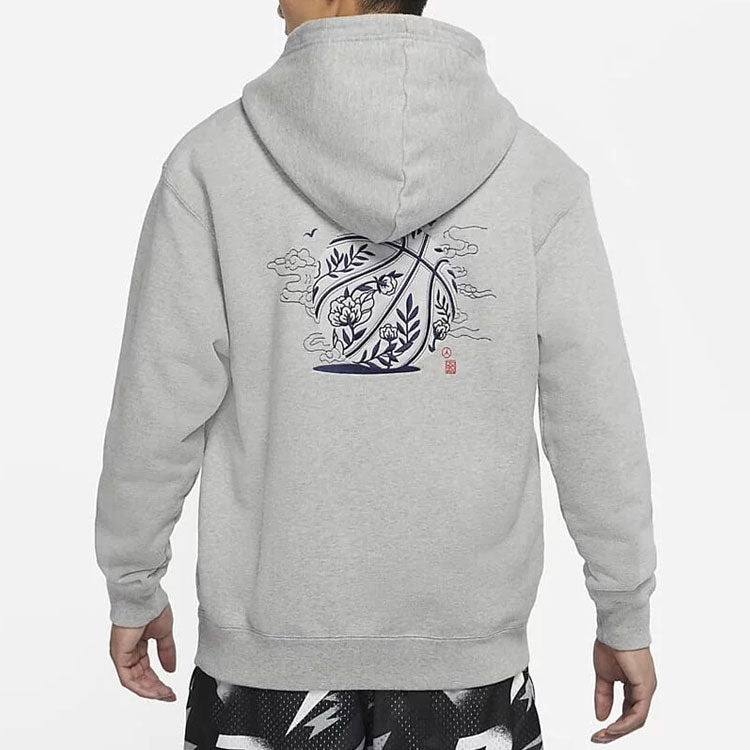 Men's Air Jordan CNY New Year's Edition Embroidered Logo Sports Pullover Gray DO4083-063 - 4