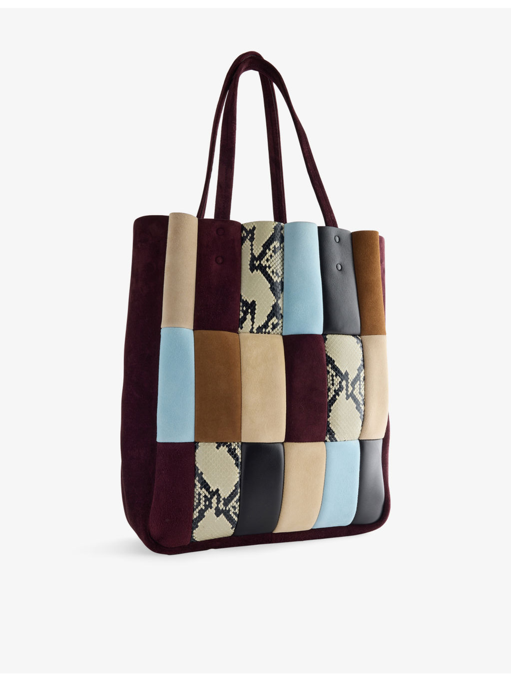 Zoe Patchwork Leather Tote Bag - 4
