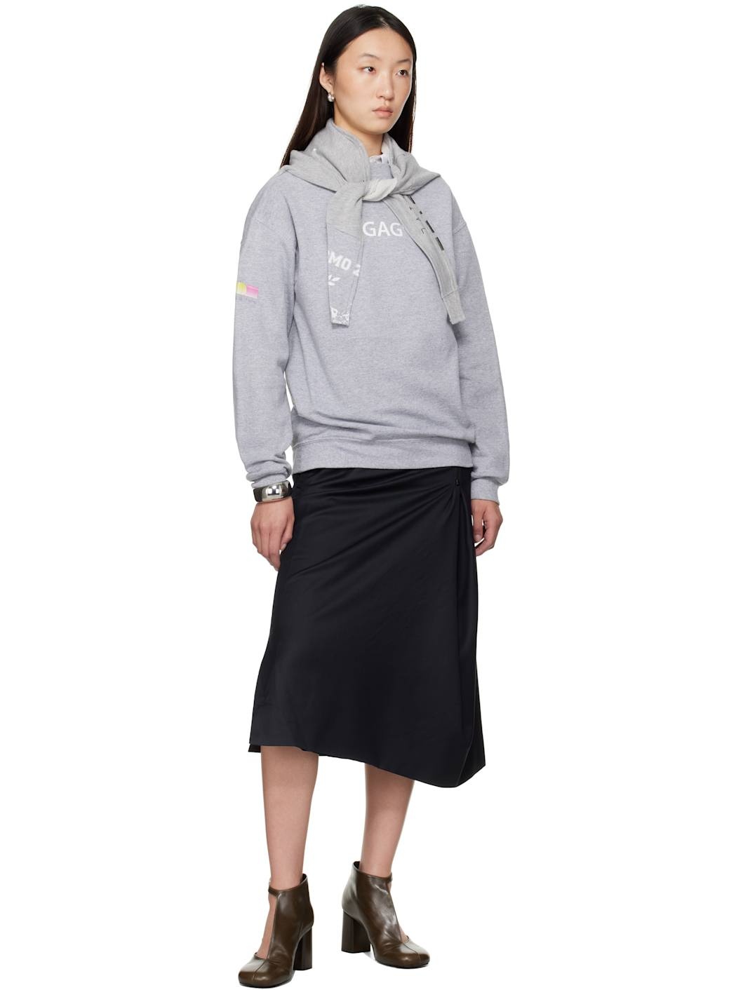 Navy Wrap Midi Skirt - 4
